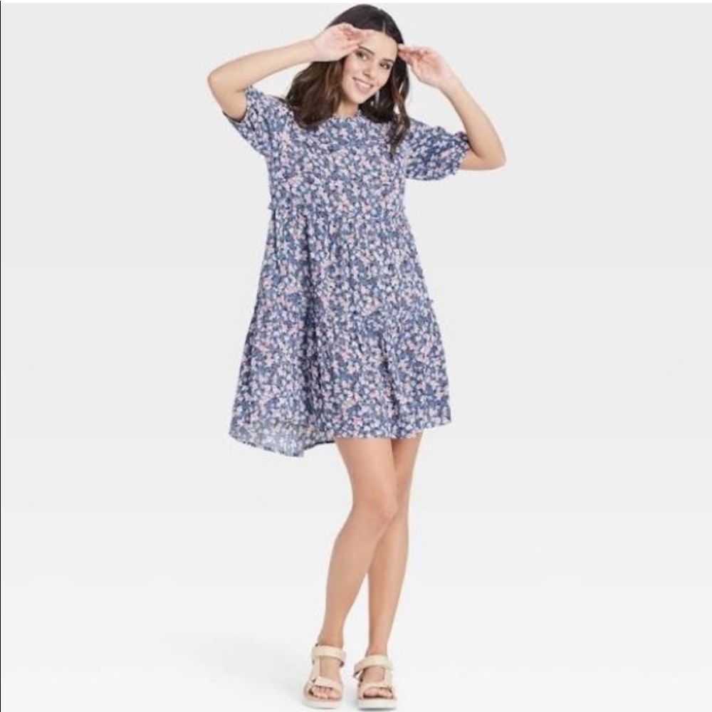 Women's Short Sleeve Babydoll Dress - Knox Rose Size Medium